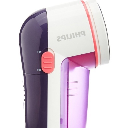 Philips GC026/30 Fabric Shaver (White/Purple) Side View